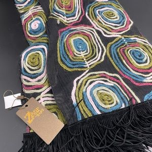 Treska Scarf colorful swirls size 23”x70”